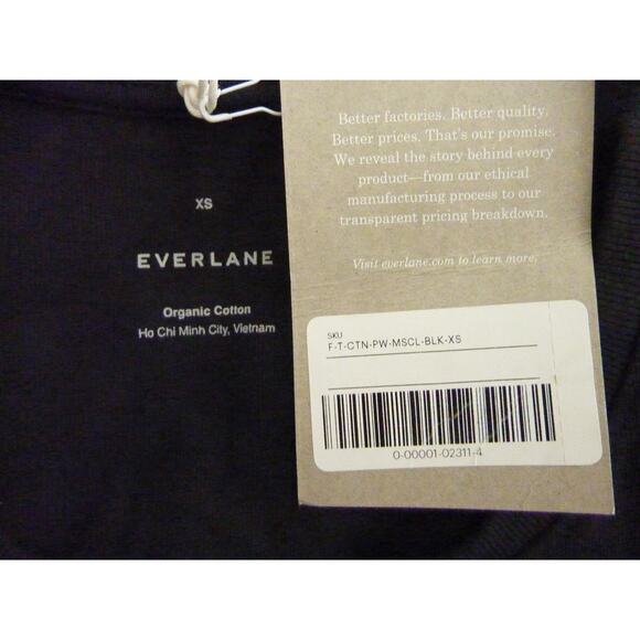 NWT Everlane Organic Cotton Muscle Tee Size XS Black - Picture 5 of 6